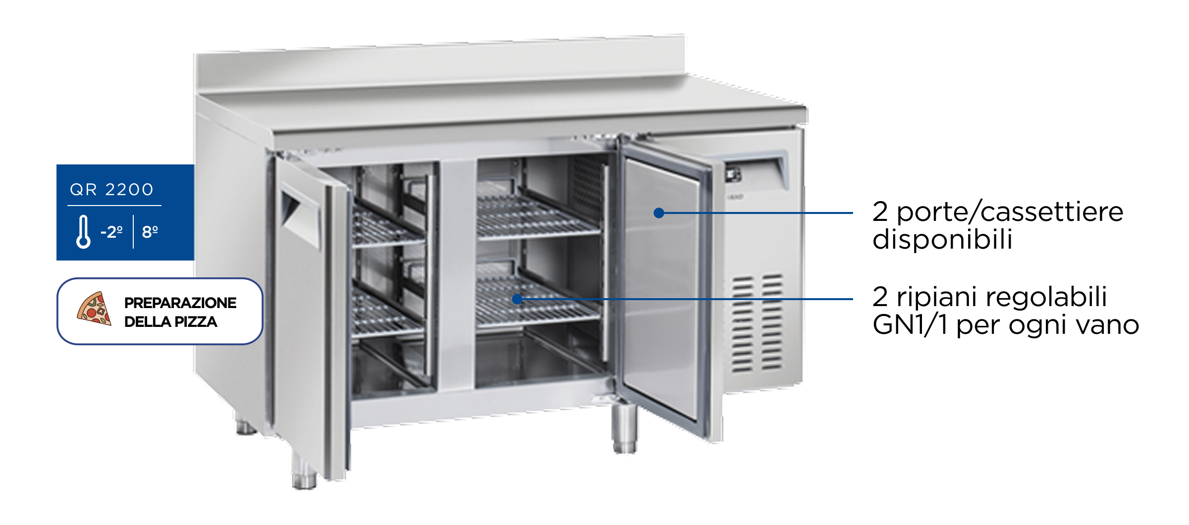 QR 2200 - Tavolo refrigerato GN1/1